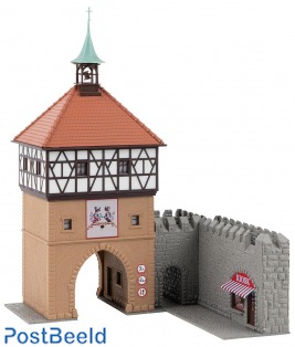 Old town gate with wall