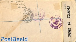 Censored cover with lighthouse stamps