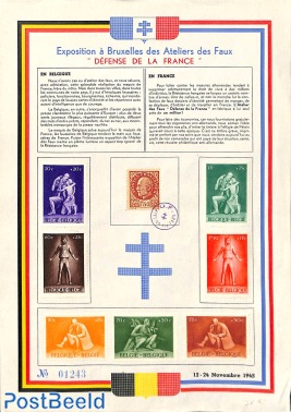 Special folder with stamps 'Defense de la France' 