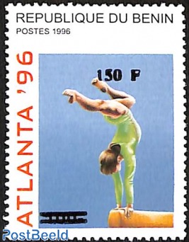 olympic games atlanta, set of 2 stamps, overprint