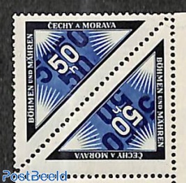 Personal mail stamp, tete beche pair