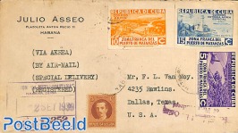 Airmail registered cover to USA