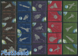 Postal satellites/rockets 25v