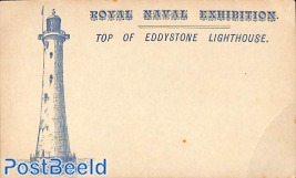 Royal Naval Exhibition postcard, Eddystone lighthouse