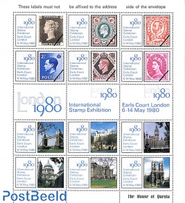 Exhibition sheet London 1980 (not valid for postage)
