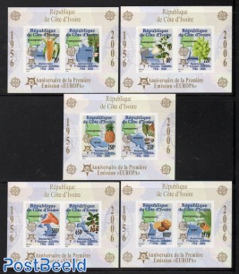 50 Years Europa Stamps 5 s/s Imperforated