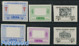Hospital, 6 stamps with missing colours