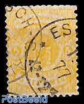 5c yellow, reperforated on right side