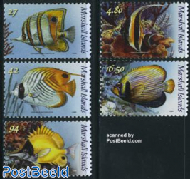Definitives, tropical fish 5v