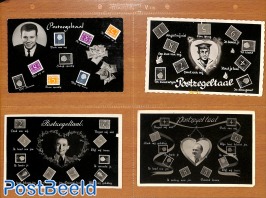 4 postcards 'Postzegeltaal', Stamp language