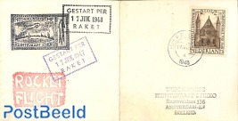 Card Rocket-Mail, Raketpost, folded