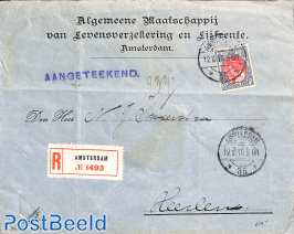 Registered letter from Amsterdam to Heerlen, 15c Bontkraag