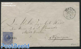Letter with langstempel from Boekel to Nijmegen