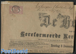 Newspaper, sent with 2x 1/2c stamp, Alkmaar