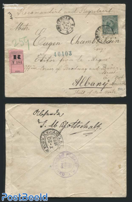 Registered letter rrom Amsterdam to Albany (USA)