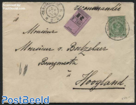 Registered letter from s Gravenhage to Hoogland