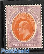 Southern Nigeria 3d, WM mult. Crown-CA, Stamp out of set