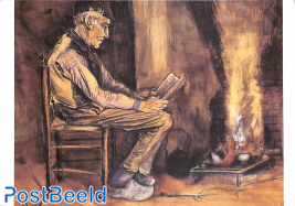 v. Gogh, man reading by the fire