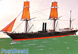 Zeilschip met hulpstroomvermogen ca. 1850