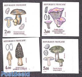 Mushrooms 4v, imperforated