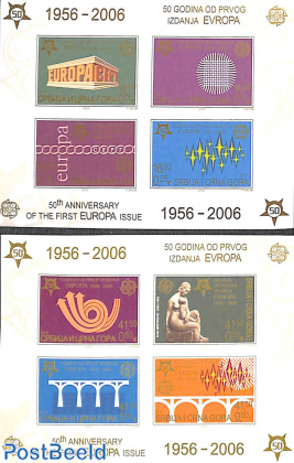 50 years Europa stamps 2 s/s, imperforated