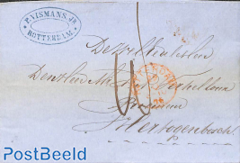 Folded cover from Rotterdam to s Hertogenbosch, seamail: P.vismans.Jr.Rotterdam