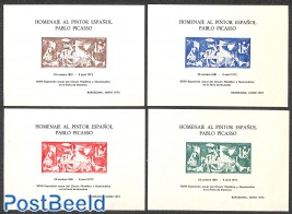 4 Exhibition sheets, Picasso (not valid for postage)