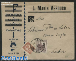 Letter with local stamp Cadiz