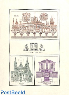 Souvenir s/s, Praha 1968 (not valid for postage)