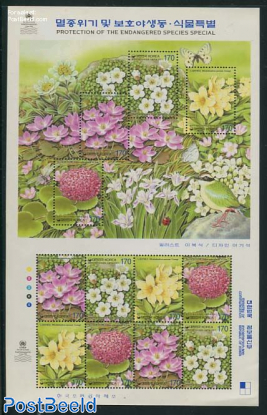 Flowers, protection of endangered species  minisheet