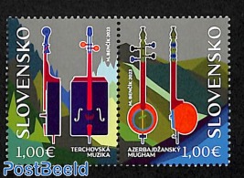 Musical instruments, Joint issue Azerbaijan 2v [:]