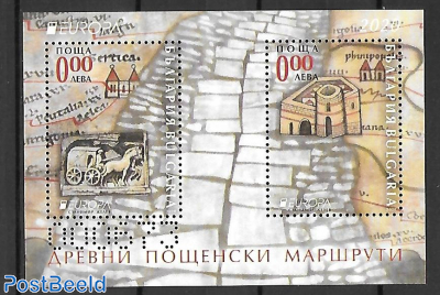 Europa, old postal roads s/s, without value, not valid for postage.