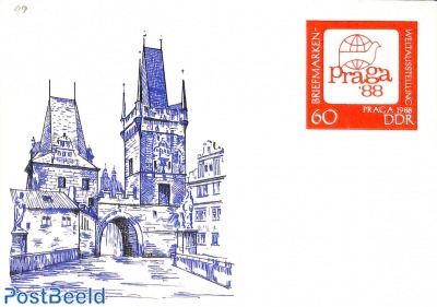 Postcard 60pf, Praga 88
