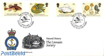  Linnean society 4v, FDC