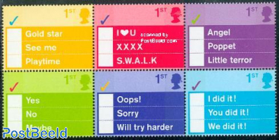 Message stamps 6v [++] multiple choice