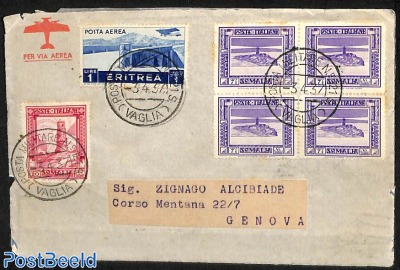 Airmail cover to Italy