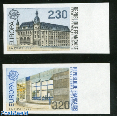Europa, post offices 2v imperforated