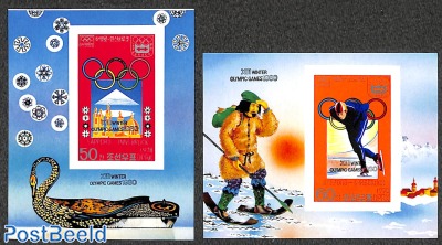 Olympic winter games, overprints 2 s/s, imperforated