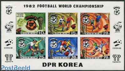 World Cup Football, Korea 1982 6v m/s, Imperforated