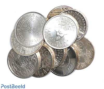 10 zilveren 5 Euro munten 2002-2007