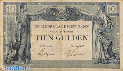 10 Gulden 1921 (2 letters, 5 digits)