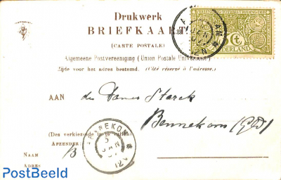 NVPH No. 85 on postcard from Amsterdam to Bennekom
