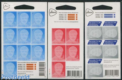 Definitives King Willem Alexander 3 minisheets s-a (with year 2013)