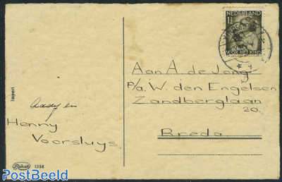 Postcard with 1.5c brown