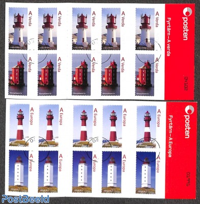 Lighthouses, 2 foil booklets