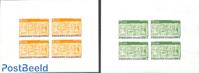 Definitives 2v, Imperforated blocks m/s with 4 stamps
