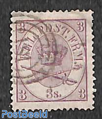 3s, lila, perf. 13:12.5, used