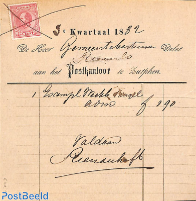 An invoice from Zutphen with nvhp no 21