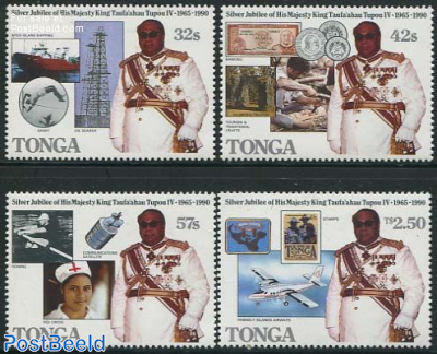 King Tupou IV silver jubilee 4v