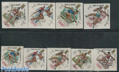 Olympic games 9v, overprints, imperforated